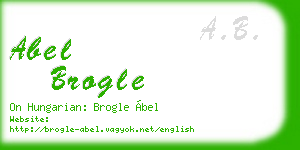 abel brogle business card